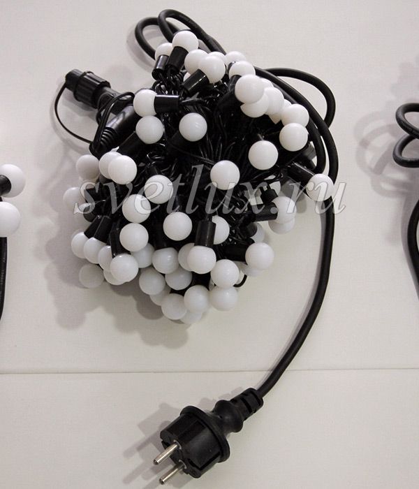 Cap Garland 10m Multicolored with 8 Effects, 24V, Diameter of Cap 18mm, 100 LED, Black Rubber Wire, IP65 18-007_BL