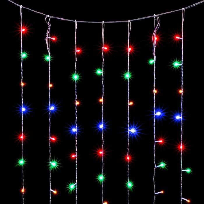 Garland, 3 x 2m, Multicolored, 220V, 600 LEDs, transparent wire, IP20 01-224_BL