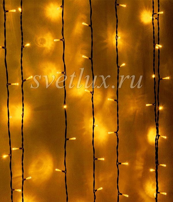 Canopy 1 x 6m Yellow 220V, 600 LEDs, Transparent PVC Wire, IP54 01-026_BL