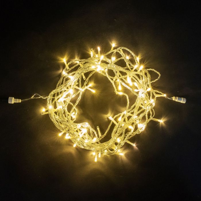 Battery Operated Garland 10m Pink, 100 LED, Transparent Wire Silicone, IP65 07-018_BL