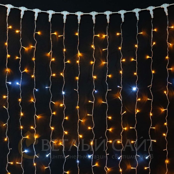 Garland "Canopy" 2 x 3m Delta with Blue LED Blinking 220V, 600 LED, Transparent Silicone Wire, IP54 01-191_BL