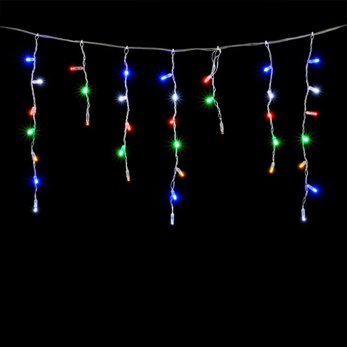 Garland "Bahroma with Cap" 4.9 x 0.5m Multicolored with Twinkle of White Diode 220V, 200 LEDs, Transparent PVC Wire, IP65 02-254_BL