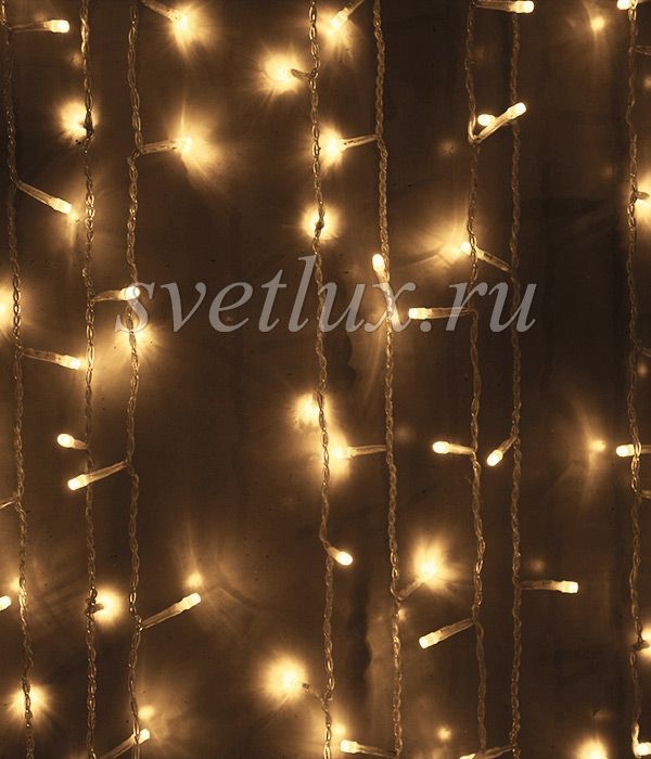 Garland curtain Warm-White 220V, 400 LED, Transparent wire, IP54 01-073_BL