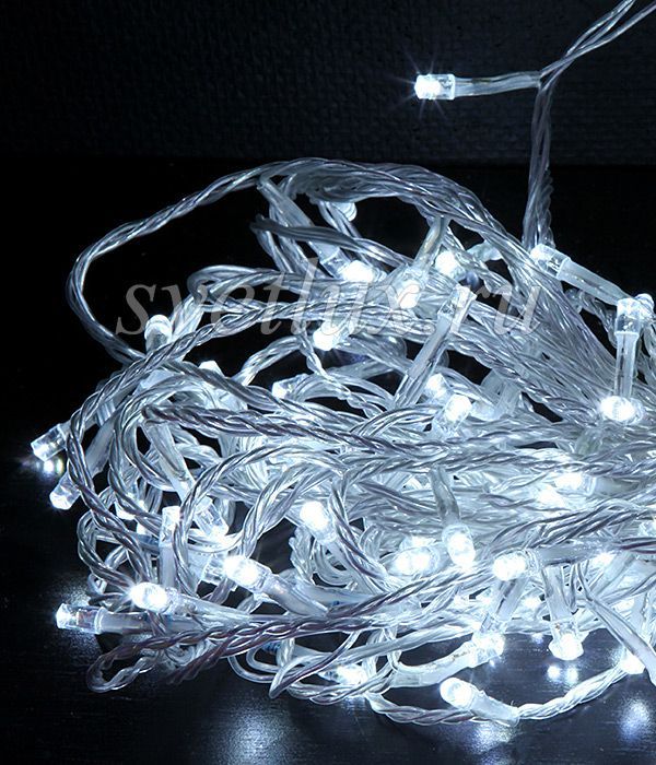 Garland String 20m White with Control Capability, 24V, 200 LEDs, Transparent Silicone Wire, IP65 05-016_BL