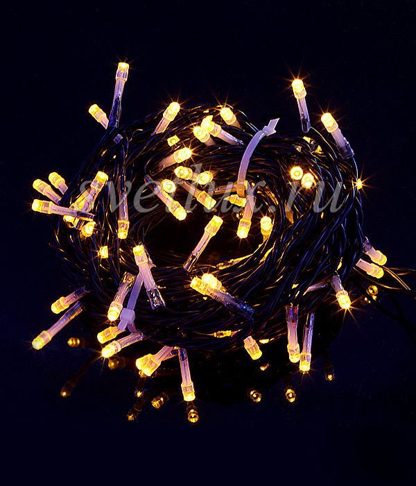 Set of 3 Yellow Strings 20m each, 600 LEDs, Black PVC Wire, IP54 03-059_BL
