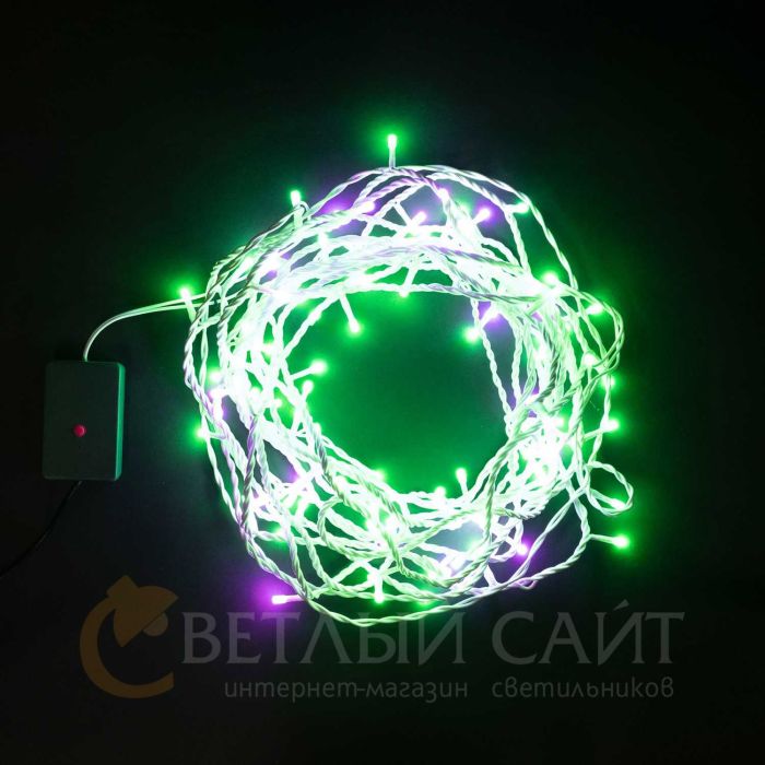 Ireland Cable 10m Multicolored 220V, 100 LEDs, White Rubber Cable, IP65 29-001_BL